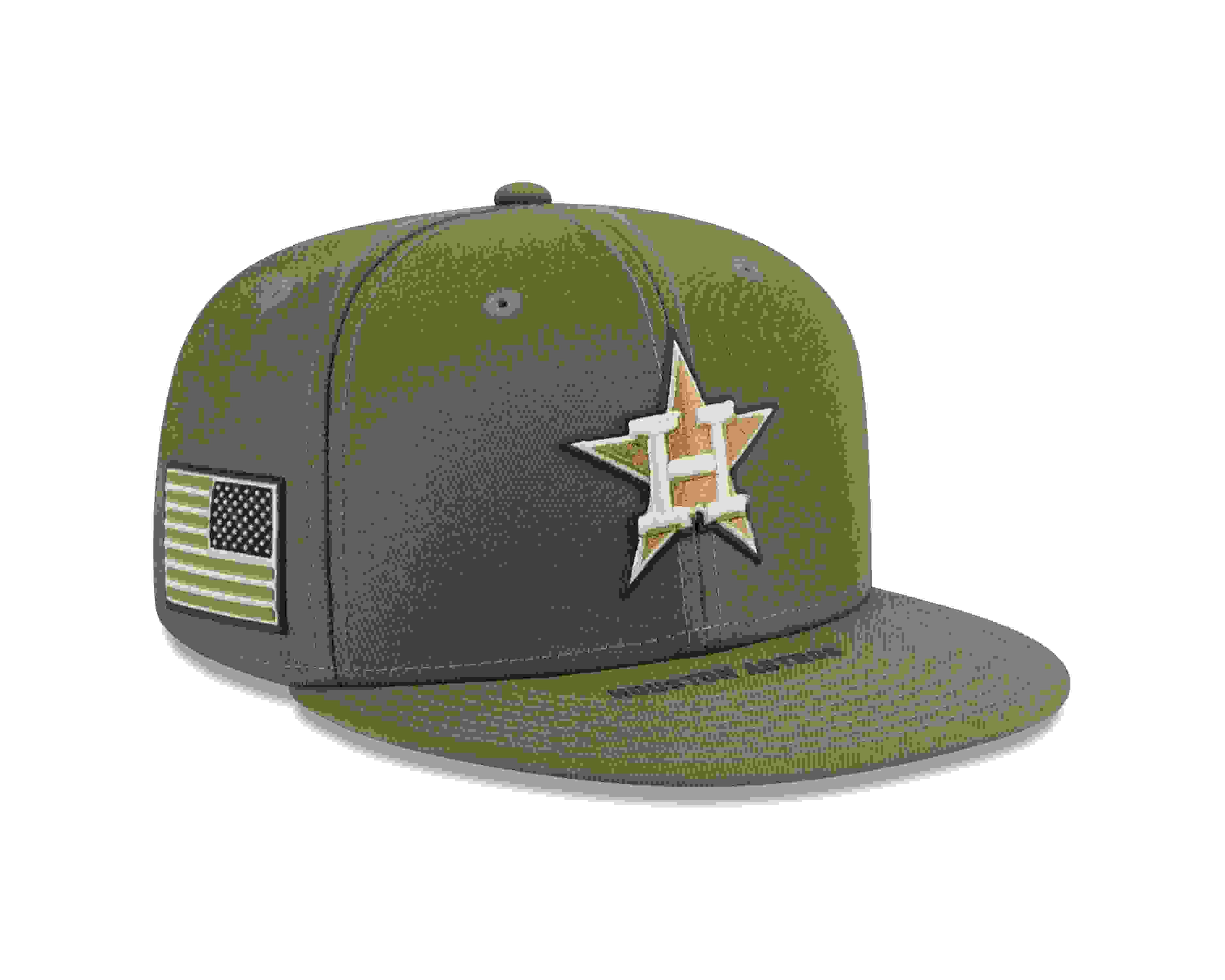 New Era Houston Astros 9FIFTY Armed Forces Green Snapback Hat